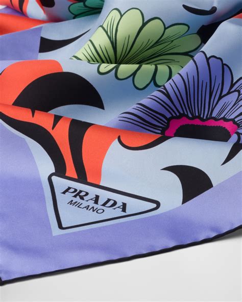 prada printed twill scarf|prada wool scarf.